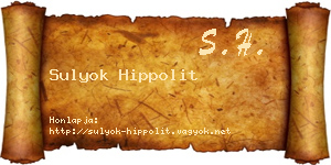 Sulyok Hippolit névjegykártya